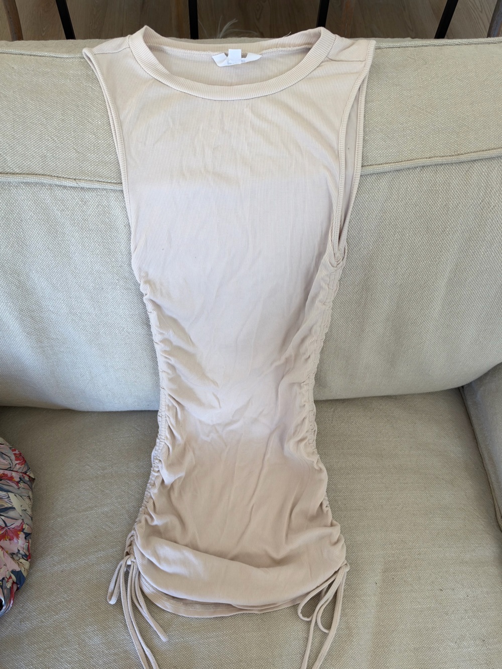 BCBGeneration Neutral Cream Stretch Fitted Sheet